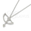 Sterling Silver Pendant Necklace, with White Cubic Zirconia, Polished, Rhodium Finish, 04.336.0059.16