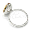 Rhodium Plated Multi Stone Ring, with Golden Shadow Swarovski Crystals, Polished, Rhodium Finish, 01.239.0008.6 (One size fits all)