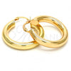 Oro Laminado Medium Hoop, Gold Filled Style Hollow Design, Polished, Golden Finish, 02.170.0088.30