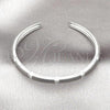 Rhodium Plated Individual Bangle, with White Micro Pave, Polished, Rhodium Finish, 07.60.0010.1