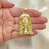 Oro Laminado Religious Pendant, Gold Filled Style Jesus Design, Diamond Cutting Finish, Golden Finish, 05.120.0034