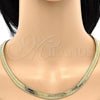 Oro Laminado Basic Necklace, Gold Filled Style Herringbone Design, Polished, Golden Finish, 5.221.004.1.24