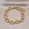 Oro Laminado Fancy Bracelet, Gold Filled Style Polished, Golden Finish, 03.415.0002.07