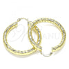 Oro Laminado Medium Hoop, Gold Filled Style Hollow Design, Diamond Cutting Finish, Golden Finish, 02.213.0313.40
