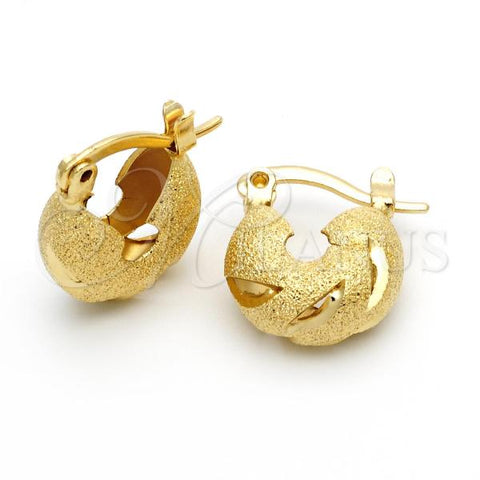 Oro Laminado Small Hoop, Gold Filled Style Matte Finish, Golden Finish, 5.159.092