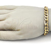 Stainless Steel Basic Bracelet, Figaro Design, Polished, Golden Finish, 03.116.0033.09