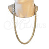 Oro Laminado Basic Necklace, Gold Filled Style Miami Cuban Design, Polished, Golden Finish, 04.63.1414.30
