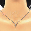 Sterling Silver Pendant Necklace, with White and White Cubic Zirconia, Polished, Rhodium Finish, 04.336.0084.16