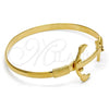 Oro Laminado Individual Bangle, Gold Filled Style Anchor Design, Polished, Golden Finish, 07.192.0012.06 (25 MM Thickness, Size 6 - 2.75 Diameter)