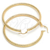 Oro Laminado Extra Large Hoop, Gold Filled Style Hollow Design, Diamond Cutting Finish, Golden Finish, 5.139.008.70