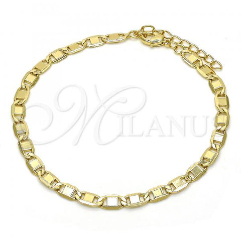 Oro Laminado Basic Bracelet, Gold Filled Style Diamond Cutting Finish, Golden Finish, 04.213.0116.08