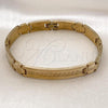 Stainless Steel Solid Bracelet, Greek Key Design, Polished, Golden Finish, 03.114.0308.1.09