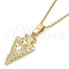Oro Laminado Fancy Pendant, Gold Filled Style Diamond Cutting Finish, Golden Finish, 5.179.031