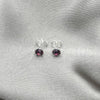 Sterling Silver Stud Earring, with Dark Amethyst Cubic Zirconia, Polished, Silver Finish, 02.397.0039.02