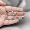 Rhodium Plated Medium Hoop, Ball Design, Polished, Rhodium Finish, 02.428.0012.1.30