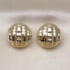 Oro Laminado Stud Earring, Gold Filled Style Hollow Design, Polished, Golden Finish, 02.195.0342