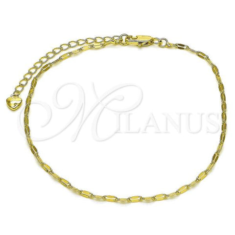 Oro Laminado Basic Anklet, Gold Filled Style Polished, Golden Finish, 03.213.0311.10
