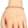 Sterling Silver Tennis Bracelet, with White Cubic Zirconia, Polished, Golden Finish, 03.336.0031.2.07