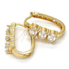 Oro Laminado Small Hoop, Gold Filled Style with White Cubic Zirconia, Polished, Golden Finish, 02.210.0027.15