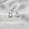 Sterling Silver Stud Earring, Flower Design, Polished, Silver Finish, 02.401.0108