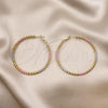 Oro Laminado Large Hoop, Gold Filled Style Rope Design, Polished, Tricolor, 02.213.0532.50