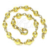 Oro Laminado Fancy Bracelet, Gold Filled Style Ball Design, Polished, Golden Finish, 03.326.0005.08