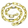 Oro Laminado Basic Necklace, Gold Filled Style Paperclip Design, Polished, Golden Finish, 04.213.0295.18