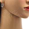 Oro Laminado Small Hoop, Gold Filled Style with White Cubic Zirconia, Polished, Golden Finish, 02.196.0033.15