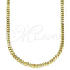 Oro Laminado Basic Necklace, Gold Filled Style Miami Cuban Design, Polished, Golden Finish, 04.213.0095.18