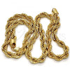 Gold Tone Basic Necklace, Rope Design, Polished, Golden Finish, 04.242.0044.28GT
