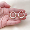 Oro Laminado Medium Hoop, Gold Filled Style Hollow Design, Diamond Cutting Finish, Tricolor, 02.213.0813.25
