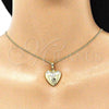 Oro Laminado Locket Pendant, Gold Filled Style Heart Design, Polished, Golden Finish, 05.117.0023