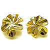 Oro Laminado Huggie Hoop, Gold Filled Style Flower Design, Polished, Golden Finish, 02.282.0056.12