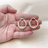 Oro Laminado Small Hoop, Gold Filled Style Hollow Design, Diamond Cutting Finish, Tricolor, 02.213.0311.1.25