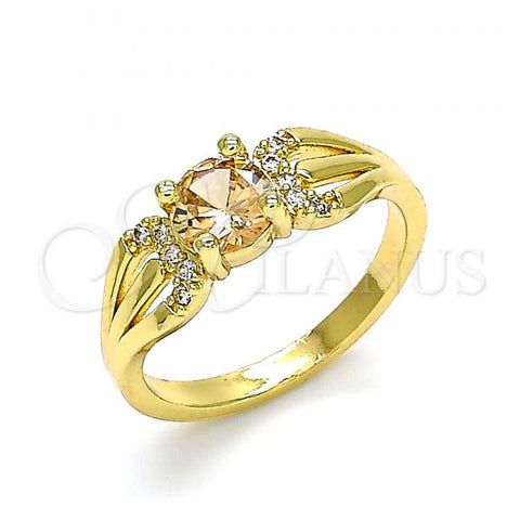 Oro Laminado Multi Stone Ring, Gold Filled Style Polished, Golden Finish, 01.284.0052.09