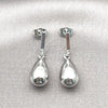 Rhodium Plated Dangle Earring, Teardrop Design, Polished, Rhodium Finish, 02.60.0160.1