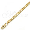 Gold Tone Basic Necklace, Curb Design, Polished, Golden Finish, 04.242.0027.24GT
