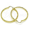 Oro Laminado Large Hoop, Gold Filled Style Diamond Cutting Finish, Golden Finish, 02.213.0251.1.50
