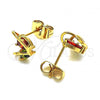 Oro Laminado Stud Earring, Gold Filled Style Butterfly Design, with Multicolor Cubic Zirconia, Polished, Golden Finish, 02.387.0023.2