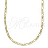Oro Laminado Basic Necklace, Gold Filled Style Figaro Design, Polished, Golden Finish, 04.213.0238.16