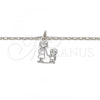 Rhodium Plated Pendant Necklace, Little Boy Design, Polished, Rhodium Finish, 04.106.0007.1.20