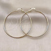 Oro Laminado Extra Large Hoop, Gold Filled Style Diamond Cutting Finish, Tricolor, 02.170.0523.60