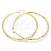 Oro Laminado Extra Large Hoop, Gold Filled Style Diamond Cutting Finish, Golden Finish, 02.213.0161.70