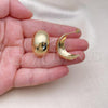Oro Laminado Stud Earring, Gold Filled Style Ball Design, Polished, Golden Finish, 02.213.0592