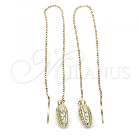 Oro Laminado Threader Earring, Gold Filled Style Golden Finish, 5.116.007