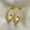 Oro Laminado Stud Earring, Gold Filled Style with Ivory Pearl, Polished, Golden Finish, 02.379.0016