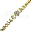 Oro Laminado Fancy Bracelet, Gold Filled Style with White Micro Pave, Polished, Golden Finish, 03.283.0112.07