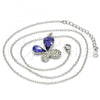 Rhodium Plated Pendant Necklace, Butterfly Design, with Tanzanite and Aurore Boreale Swarovski Crystals, Polished, Rhodium Finish, 04.239.0043.9.18