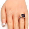 Rhodium Plated Multi Stone Ring, with Amethyst Swarovski Crystals, Polished, Rhodium Finish, 01.239.0005.5 (One size fits all)