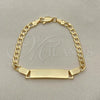 Oro Laminado ID Bracelet, Gold Filled Style Polished, Golden Finish, 03.63.1845.06
